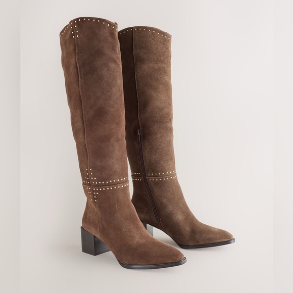 next Shoes - Next Brown Suede Over-the-Knee Studded Boots